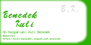 benedek kuli business card